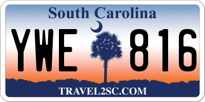 SC license plate YWE816