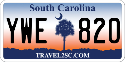 SC license plate YWE820