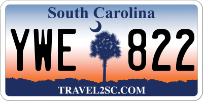 SC license plate YWE822
