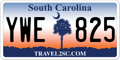 SC license plate YWE825