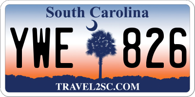 SC license plate YWE826