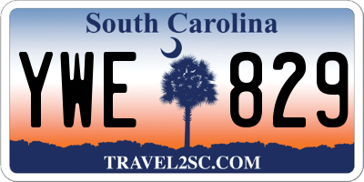 SC license plate YWE829
