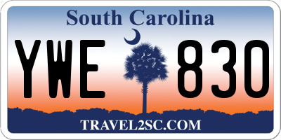 SC license plate YWE830