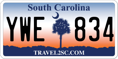 SC license plate YWE834