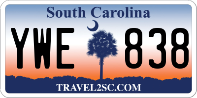 SC license plate YWE838
