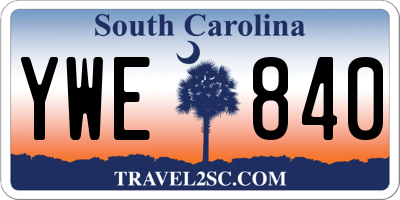 SC license plate YWE840