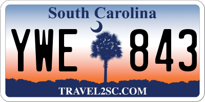 SC license plate YWE843