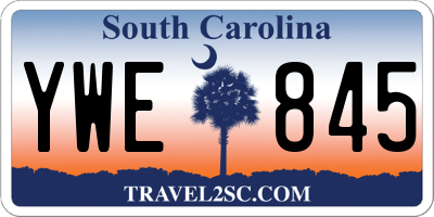 SC license plate YWE845