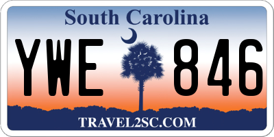 SC license plate YWE846