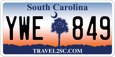 SC license plate YWE849