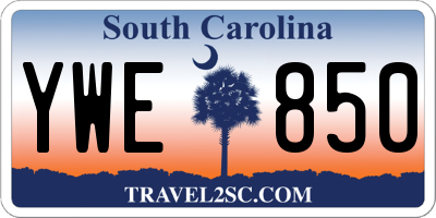SC license plate YWE850