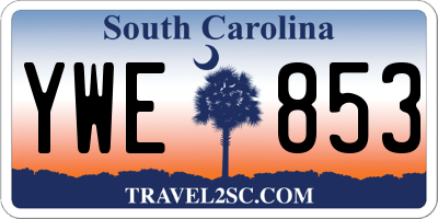SC license plate YWE853