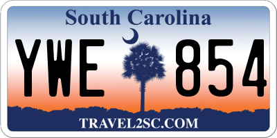 SC license plate YWE854