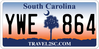 SC license plate YWE864