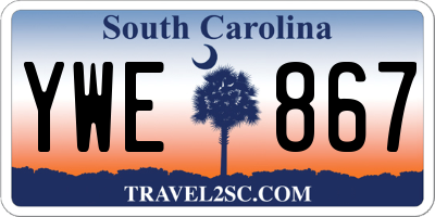 SC license plate YWE867