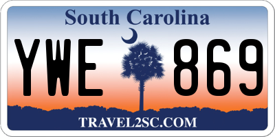 SC license plate YWE869