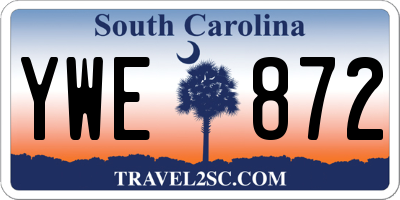 SC license plate YWE872