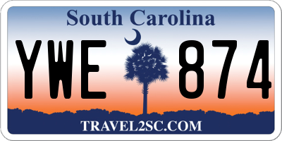 SC license plate YWE874