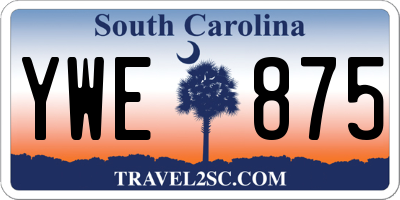 SC license plate YWE875