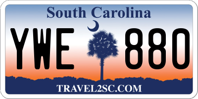 SC license plate YWE880
