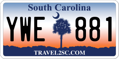 SC license plate YWE881