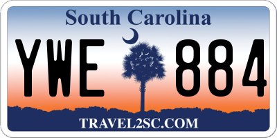 SC license plate YWE884