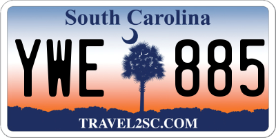 SC license plate YWE885