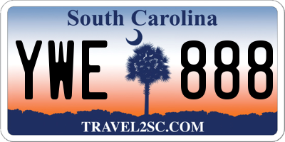 SC license plate YWE888