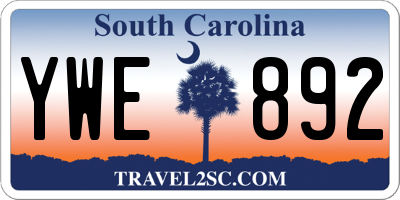 SC license plate YWE892
