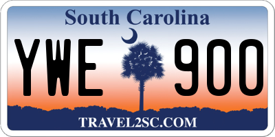 SC license plate YWE900