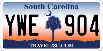 SC license plate YWE904