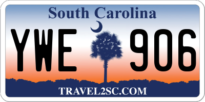 SC license plate YWE906