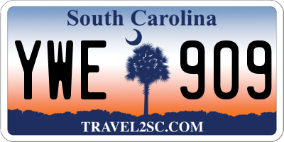 SC license plate YWE909