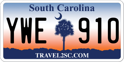 SC license plate YWE910