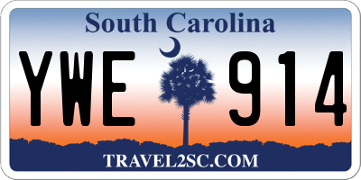 SC license plate YWE914