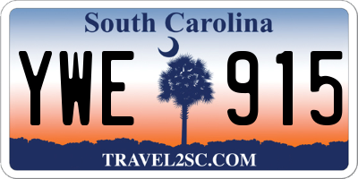 SC license plate YWE915