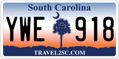 SC license plate YWE918