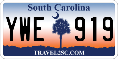 SC license plate YWE919