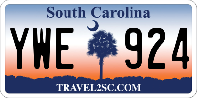 SC license plate YWE924