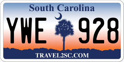 SC license plate YWE928