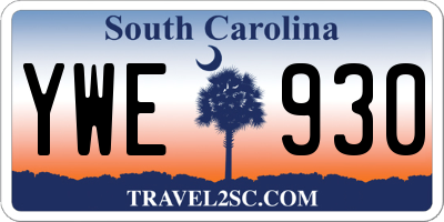 SC license plate YWE930