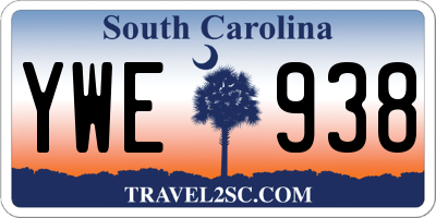 SC license plate YWE938