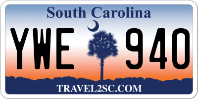 SC license plate YWE940