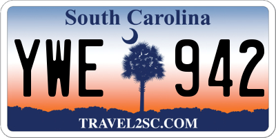 SC license plate YWE942