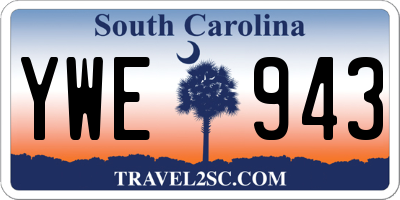 SC license plate YWE943