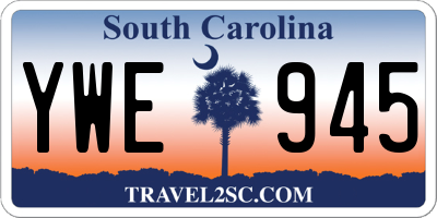 SC license plate YWE945