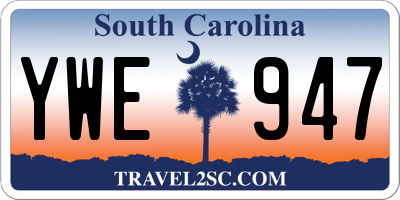 SC license plate YWE947