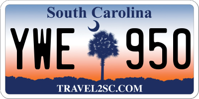 SC license plate YWE950