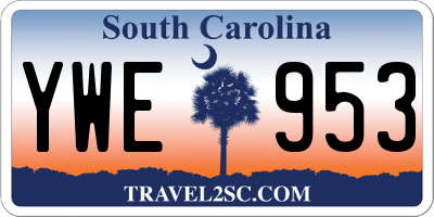 SC license plate YWE953