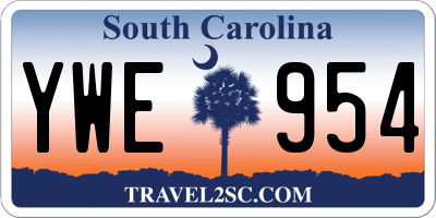 SC license plate YWE954